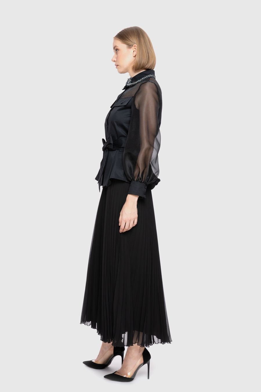 Camicette: Elegante schwarze Bluse mit transparentem Stoff Gr. 40 – Nuovo e nell'imballaggio originale da Schmiedrued venduto da visagistinalisha 1