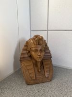 Buste Pharaon style égyptien décoration bois hauteur 15cm
