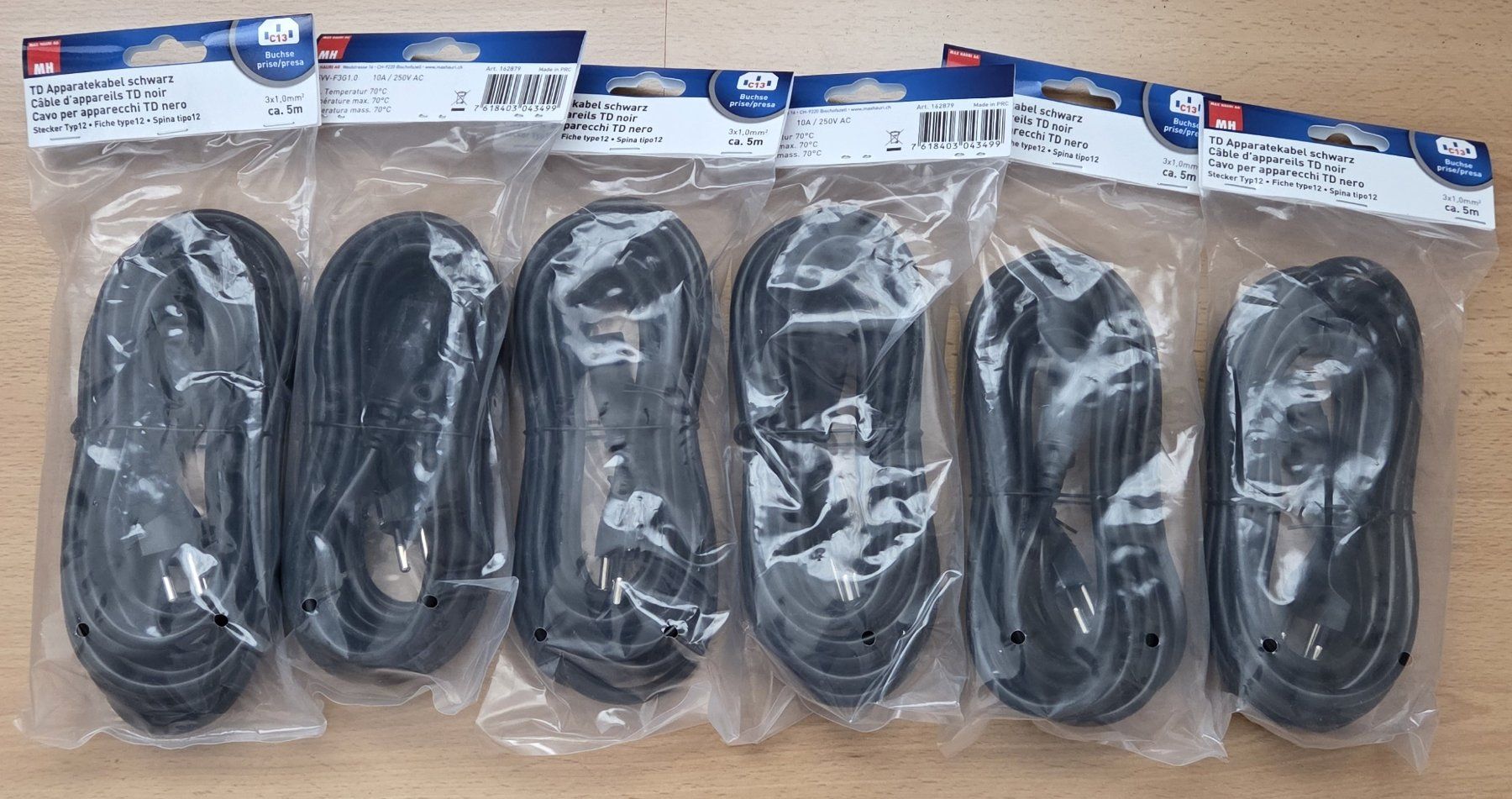 Cavi: 6 Stück TD Apparatekabel schwarz – Nuovo e nell'imballaggio originale da Kleindöttingen venduto da keepITeasy