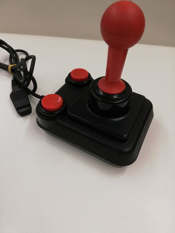 EN BOITE Ancien Joystick soufflet MACHINE GUN Atari 2600 800 XL C64 commodore 64