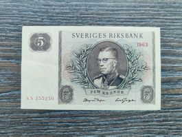 Schweden 5 Kronen 1963 !!!!!!