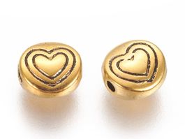 Tibetische Perle antik golden 6mm, 5 Stück