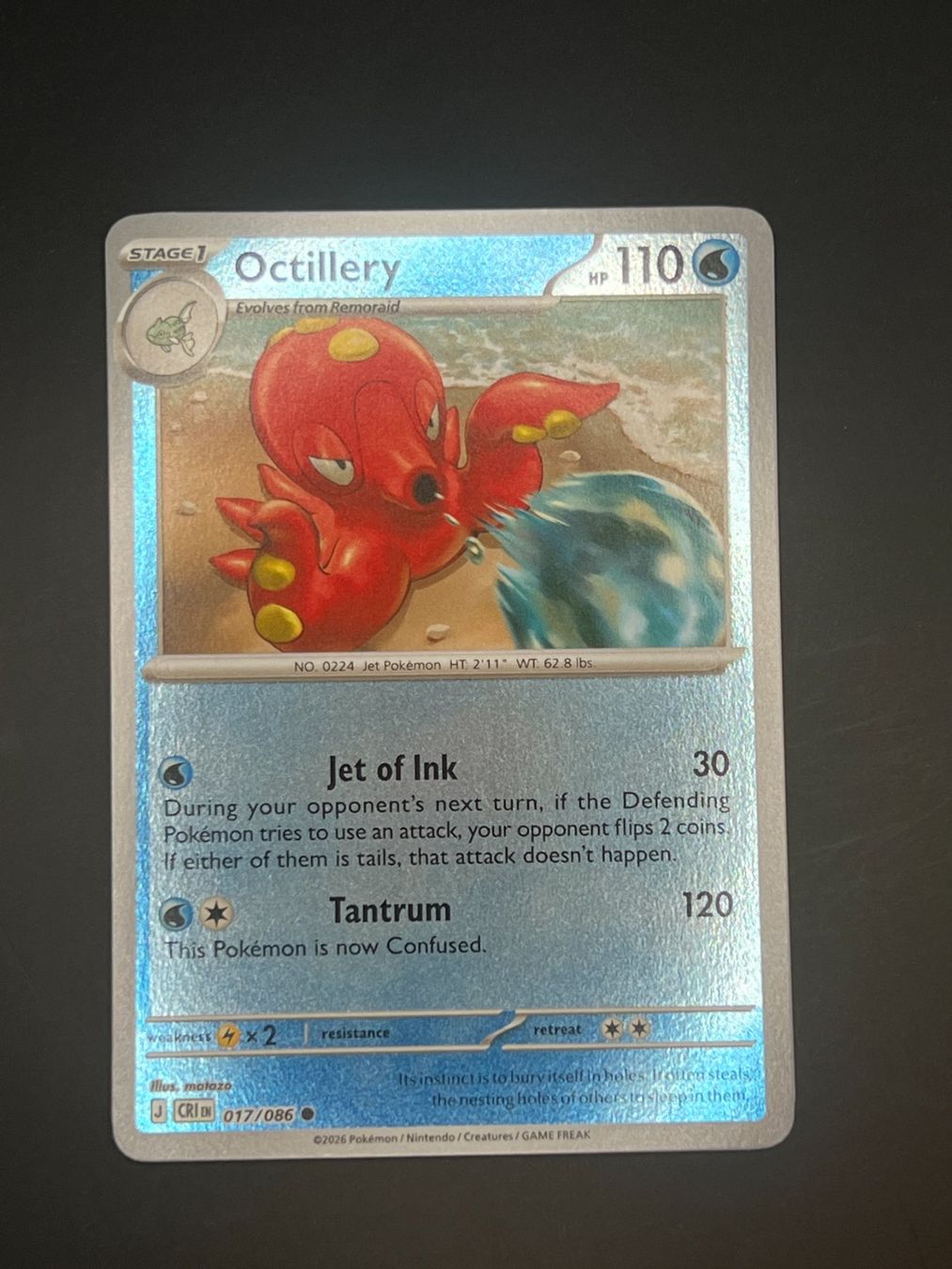 Pokémon Sammelbilder & Trading cards: Pokemon Octillery 017/086 CRI EN 2026 – Gebraucht aus Winterthur von WintiCollect
