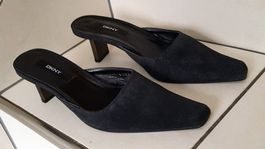 DKNY Donna Karen Mules Glitzerstoff Grösse 36.5 NEUWERTIG!