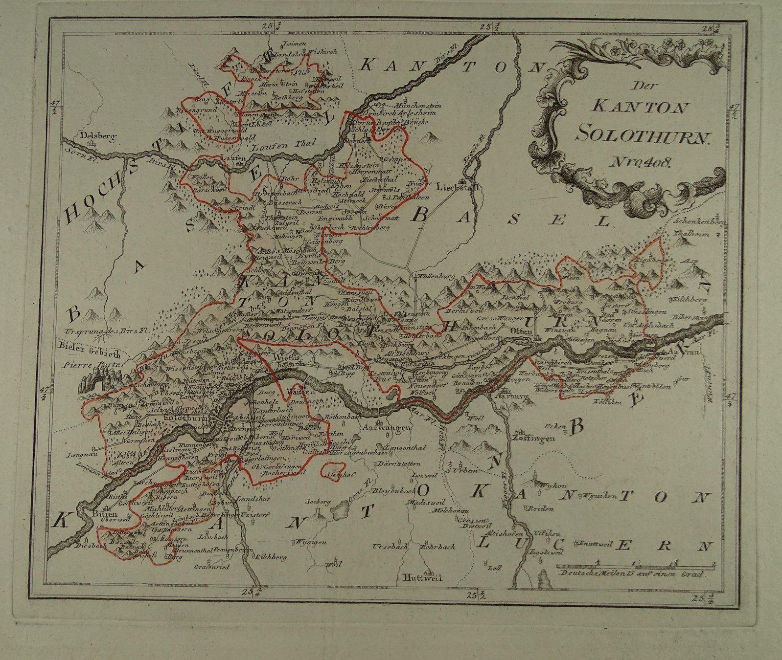 Incisioni: DER KANTON SCHAFFHAUSEN, REILLY 1791 – Usato da Grüningen venduto da Kartensammler