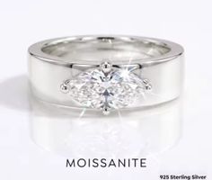 Bague argent avec diamant de moissanite de 1 ct certifié GRA