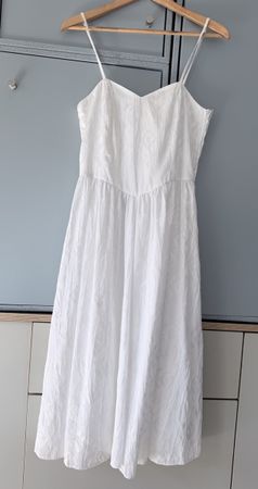 80er Jahre Petri Jacquard Trägerkleid weiss
