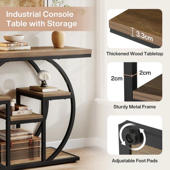 Tavoli: Konsolentisch 105cm 4 Ebenen Industrial – Nuovo e nell'imballaggio originale da Gretzenbach venduto da Genfi-Shop 6