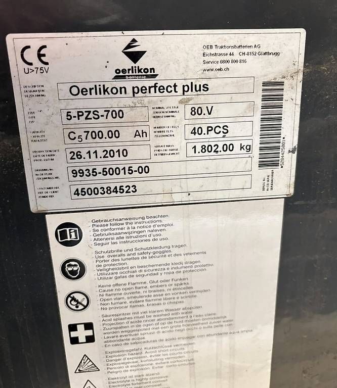 Batterie: Staplerbatterie 80V 5PZS 700AH – Usato da Rümlang venduto da cel_2cqh 2