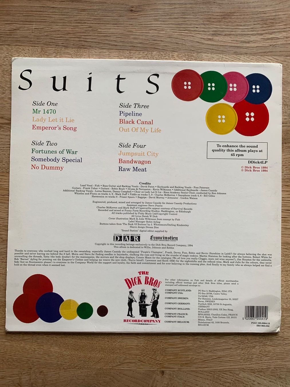 Dischi in vinile: Fish - Suits – Usato da Balzers venduto da Amontelm 1