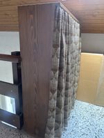 Vintage Holz Schuhschrank mit Vorhang - Praktisch & Stilvoll
