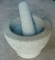 Mörser mit Stössel aus Stein ca 17 cm / Höhe ca 14 cm