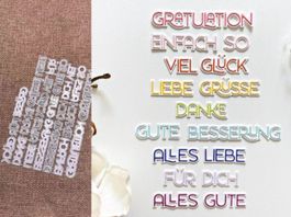 Stanzschablone Nr.639, Texte gross (Sizzix geeignet)
