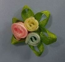Applique triple ROSE  2.5 cm MULTICOLOR