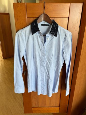 Designer-Bluse Pennyblack mit Wechselkragen, Grösse S