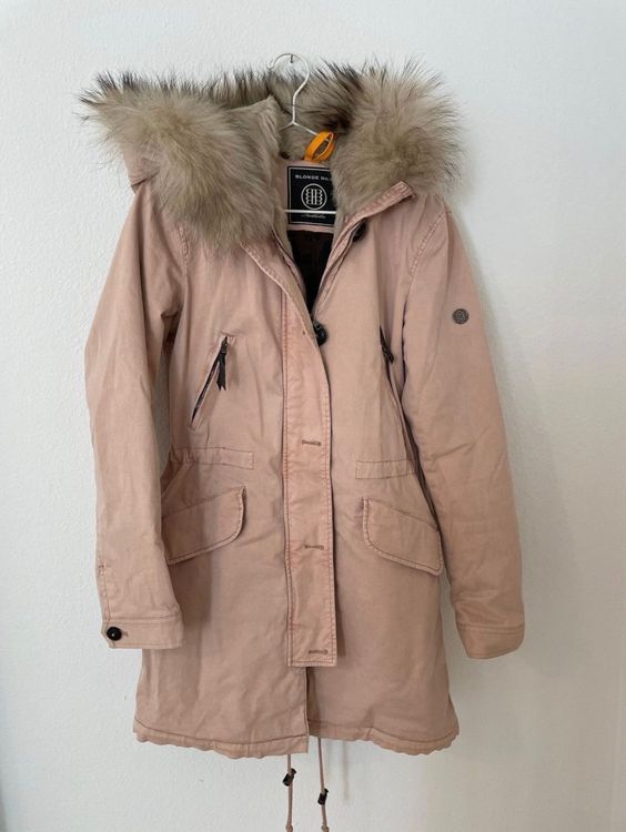 Parka Wintermantel Jacke BLONDE NO.8 rosa lachs Pelz 36 S Kaufen