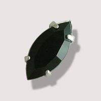 5 Navettes serties 10mm Noir - strass / gewellte Shuttles