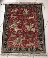 Teppich Seiden-Ghom, orig.pers.Jagdszene, Schah Reza Pahlevi