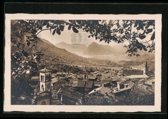Cartoline postali: AK Sonvico, Panoramaansicht, 1929 – Usato da Berlin venduto da bartko-reher