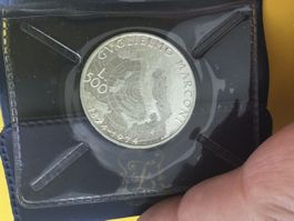 500 Lire gedenkmünzen silber 835* guglielmo marconi