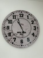 Grosse Wanduhr New York Vintage Shabby Chic 50cm