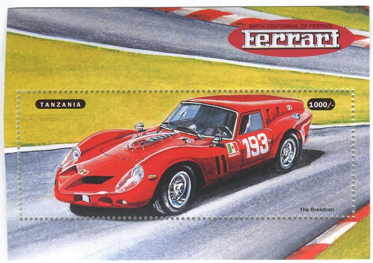 Tutti i francobolli: Block "Ferrari". Tansania – Nuovo e nell'imballaggio originale da Basel venduto da Butsch5