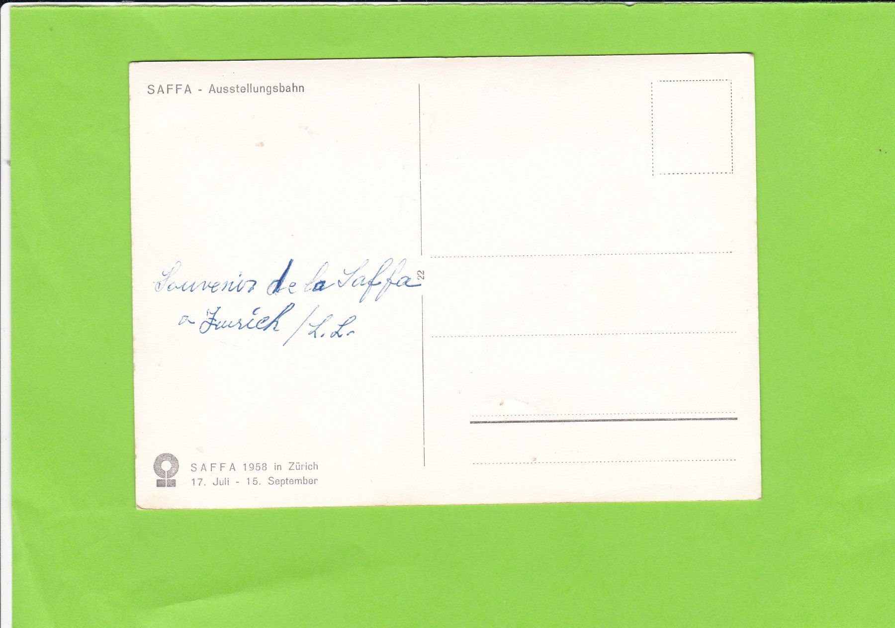 Cartoline postali: SAFFA-Ausstellungsbahn – Usato da St. Peterzell venduto da neckertal 1