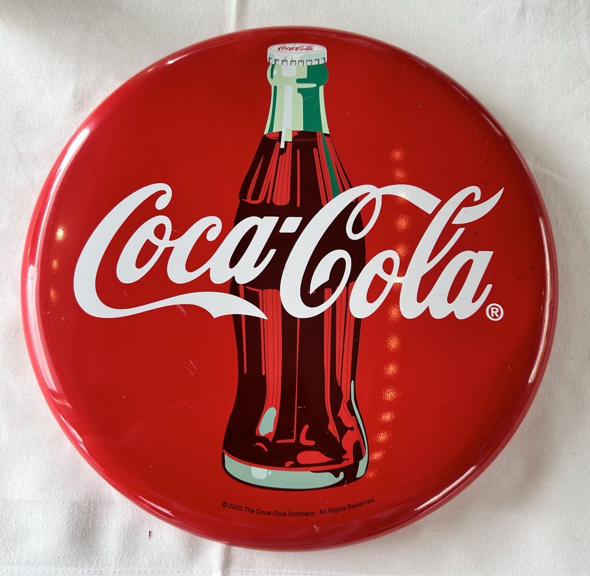 Coca-Cola Insegne: Coca-Cola Blechschild rund Flasche rot gebraucht – Usato da Oftringen venduto da Michaels011
