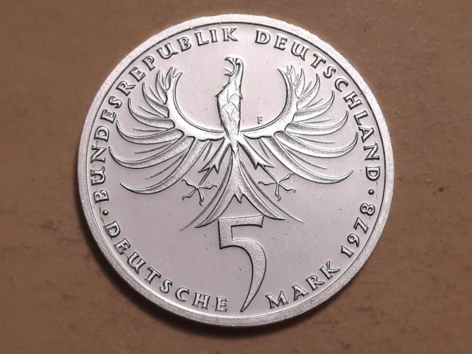 Tutti le monete: Deutschland 5 Mark "Balthasar Neumann" 1978 F Silber – Usato da Buchs SG venduto da numispatica 1