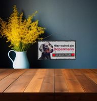 Hundeschild Dobermann aus Holz NEU