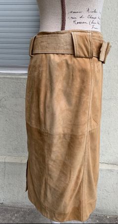 Superbe jupe midi crayon 100%daim SYLVIE SCHIMMEL Paris t.38