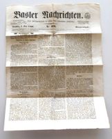 Basler Zeitung Exemplar vom 01.05.1860; stark gefaltet