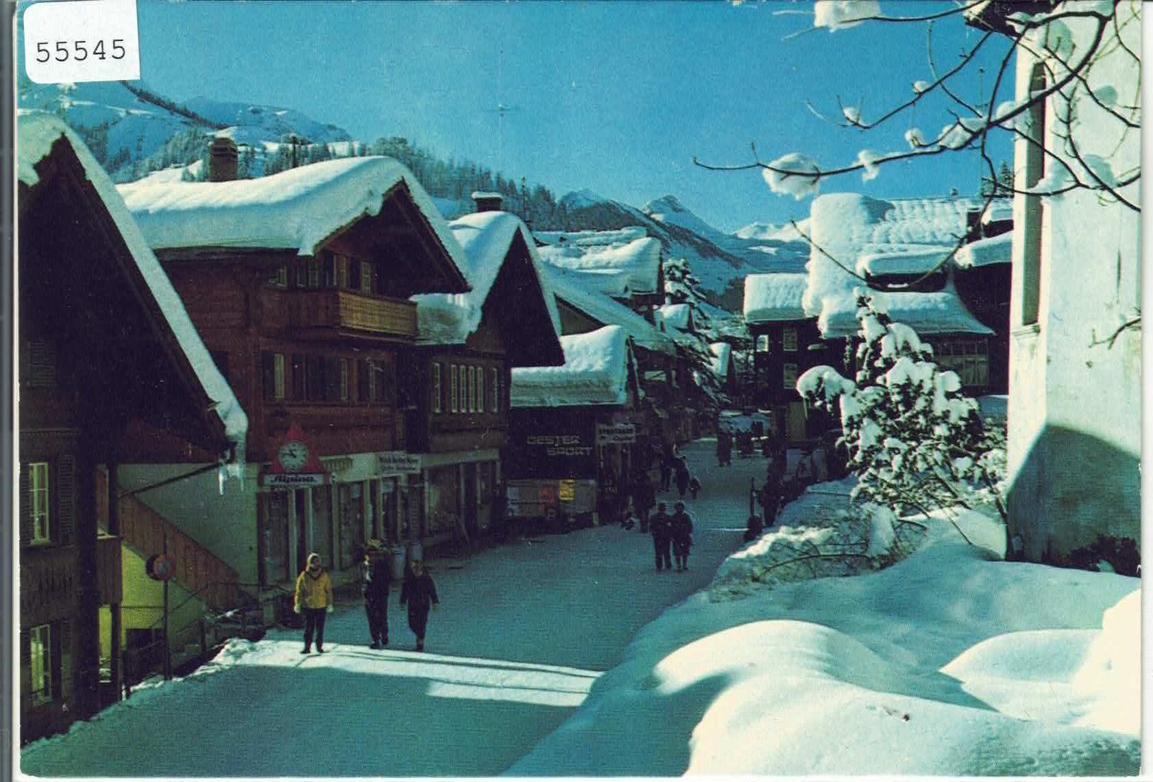 Cartoline postali: Adelboden - Dorfstrasse im Winter – Usato da Ettingen venduto da Kartenplanet