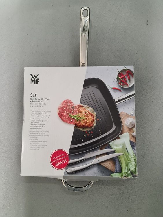 WMF Grillpfanne 28x28 cm + 6 Steakmesser \
