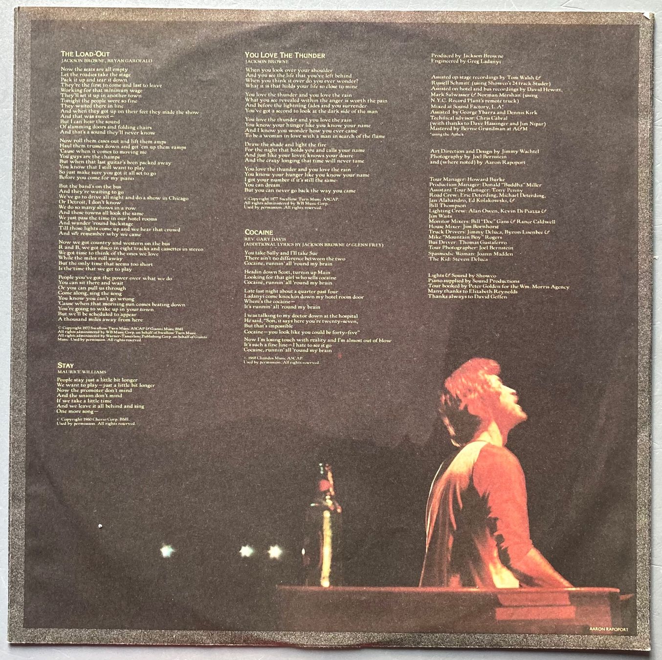 Dischi in vinile: JACKSON BROWNE - RUNNING ON EMPTY – Usato da Poliez-Pittet venduto da Newtown-Records 2