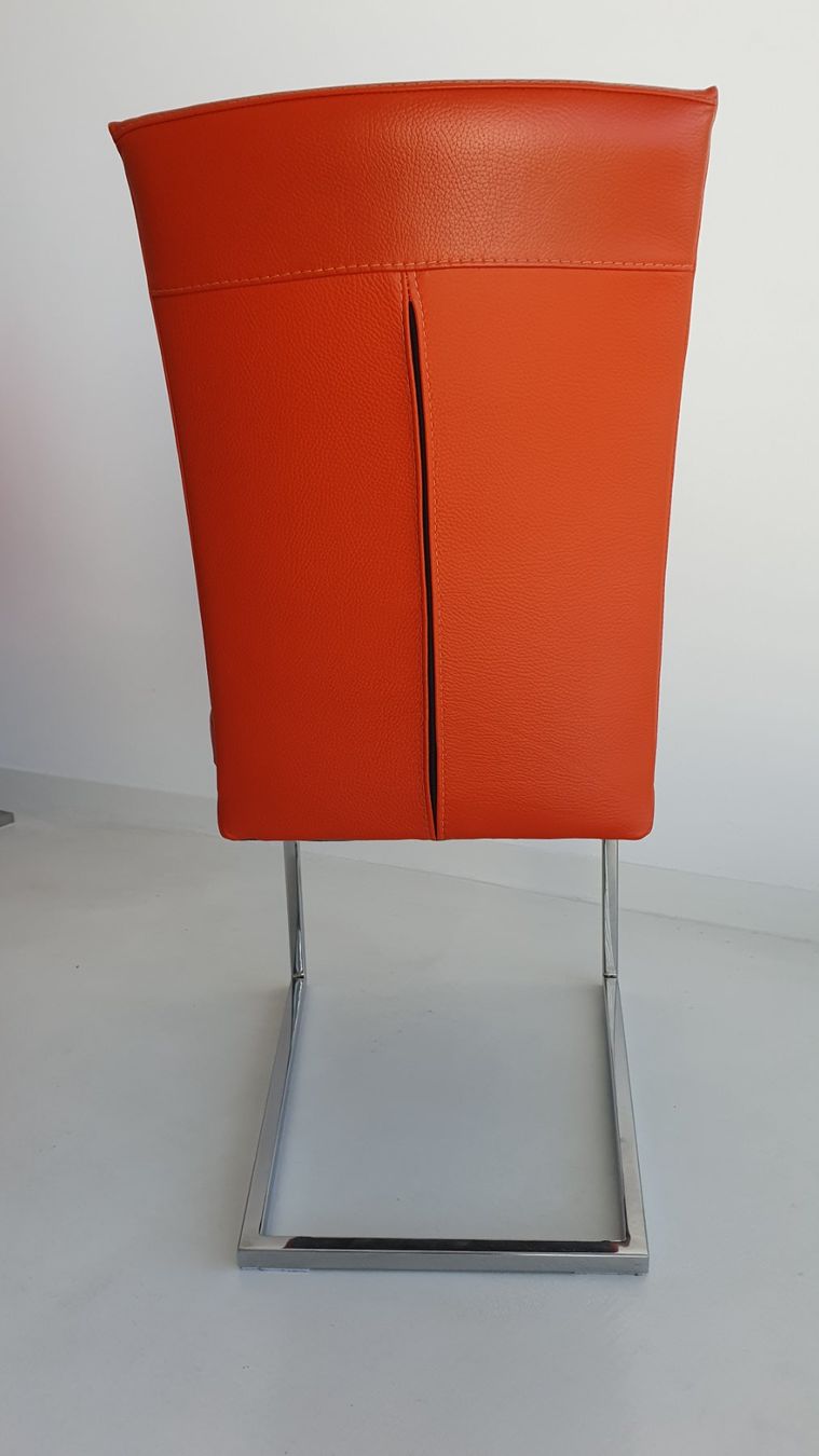 Musterring Stühle: Acht freche, orange Lederstühle – Gebraucht aus Jona von Difnol11 3