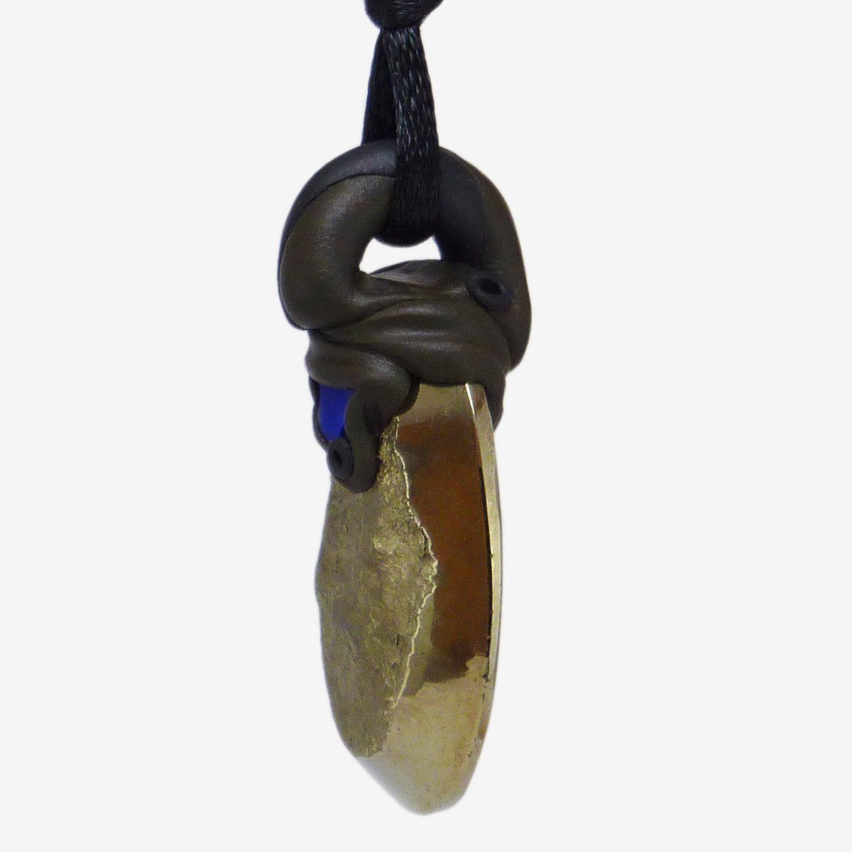 Mineralien & Heilsteine: Pyrit Steinanhänger mit eingefasstem Lapislazuli – Neu und originalverpackt aus Meilen von BYRD-Design 1