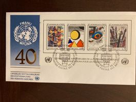 UNO Genf 1986 Block 40 J. Weltverband WFUNA Ersttagsbrief