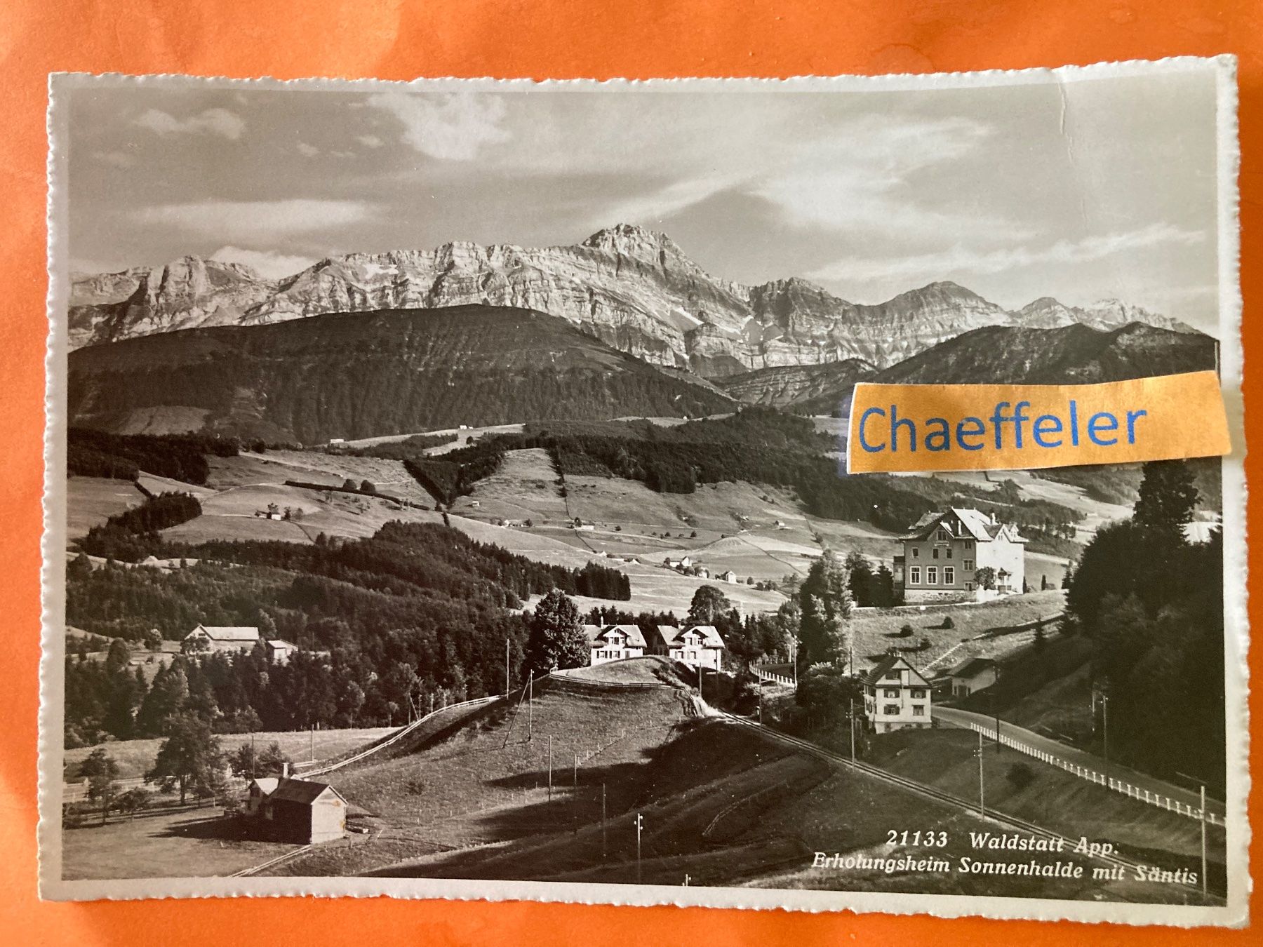 Cartes postales: 21133 Waldstatt App. Erholungsheim Sonnenhalde mit Säntis – D'occasion à Zürich par Chaeffeler