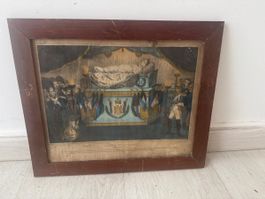 Lithographie XIXe - Tombeau / Catafalque de Napoléon Ier -