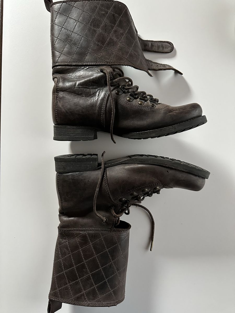 Scarpe da donna: Braune Leder Winterstiefel, Gr.37 Belstaff – Usato da Himmelried venduto da cookie50000