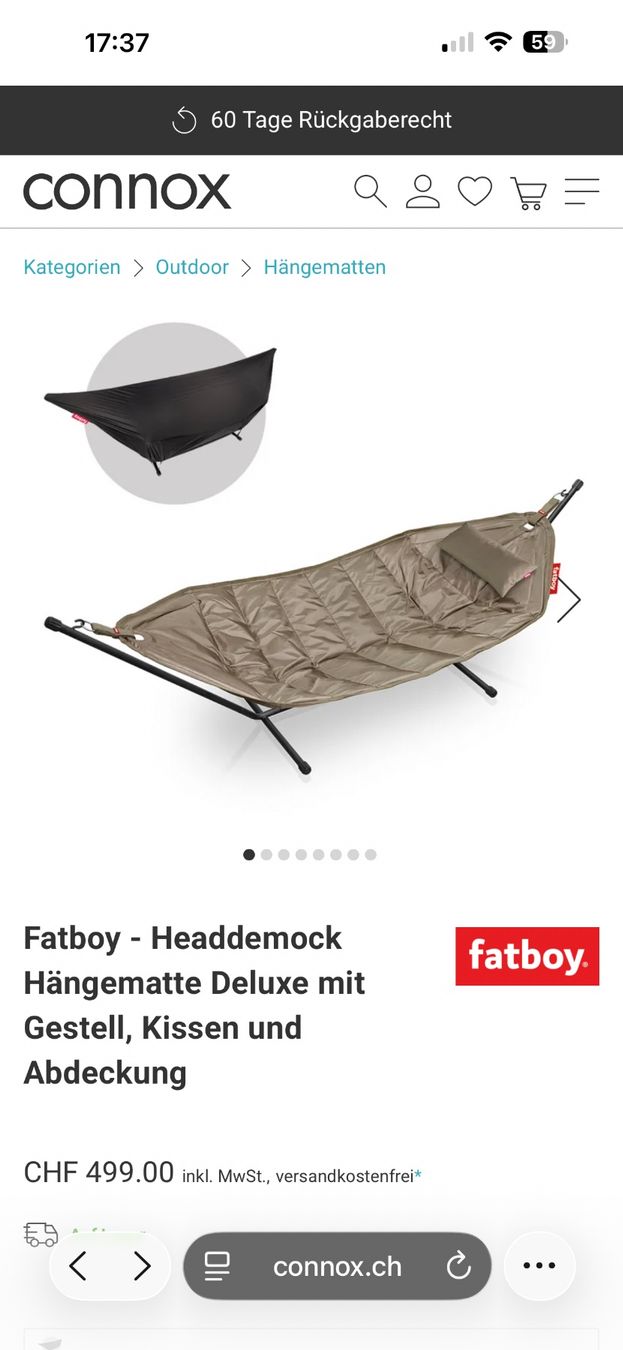 Fatboy Hamac: Neue Fatboy Hängematte – Neuf (Voir description) à Langnau am Albis par Defi
