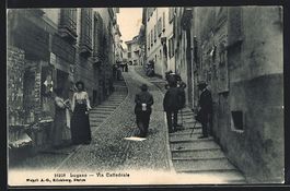 Lugano, Via Cattedrale, Strassenpartie i