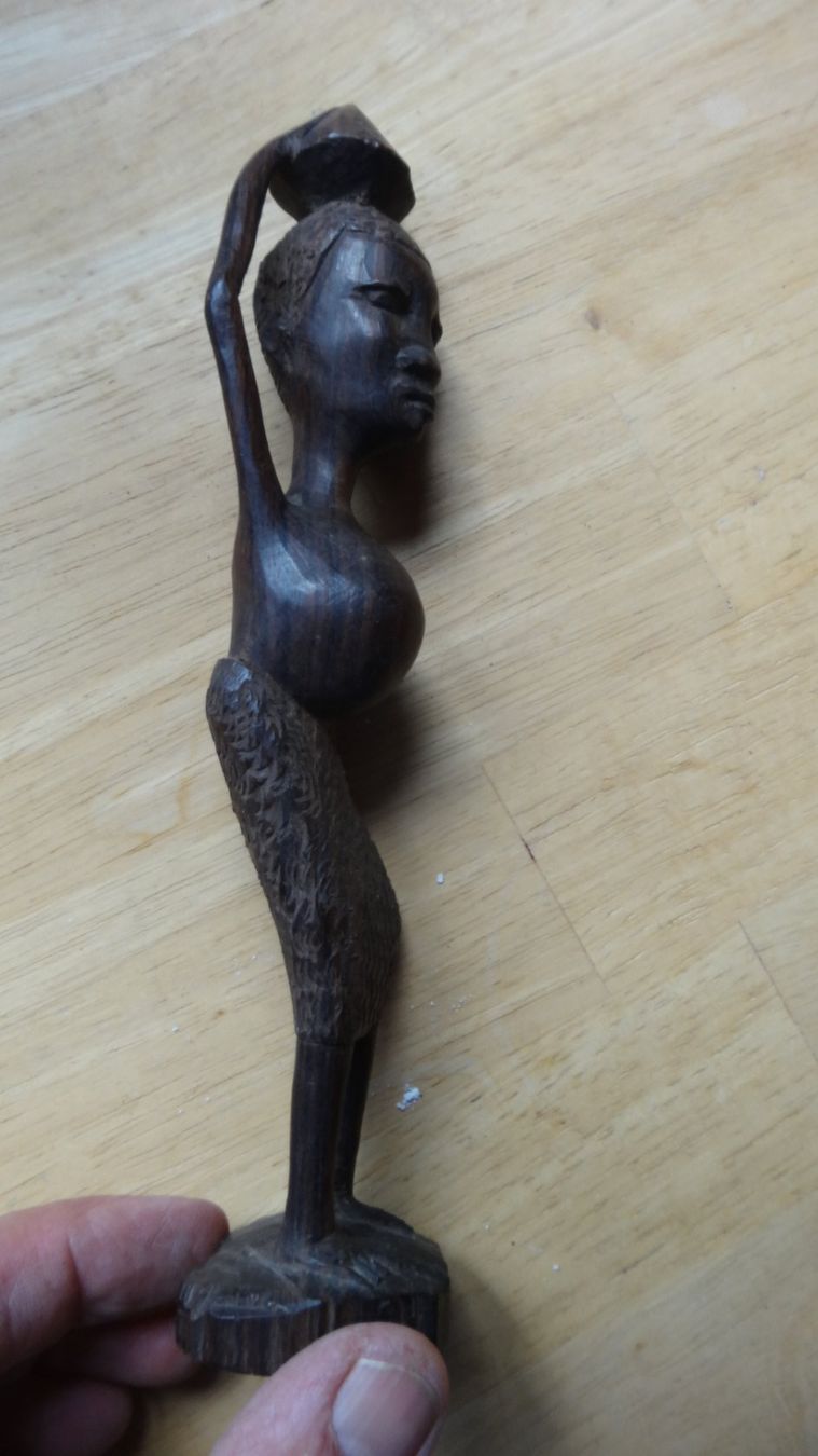 Figuren: Figurine femme africaine bois d'ébène h.22cm – Gebraucht aus Rebeuvelier von falcon58 3
