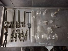 Laborgeräte Set, Destillation, Schlangenkühler, gebraucht