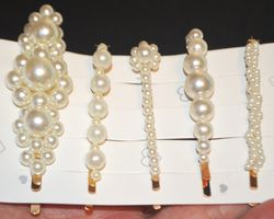 Schmuckset E-118 – 5 Haarspangen mit Kunstperlen