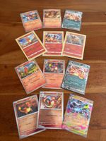Pokemon cards foil, Charmander, Charmeleon, Charizard engl.!