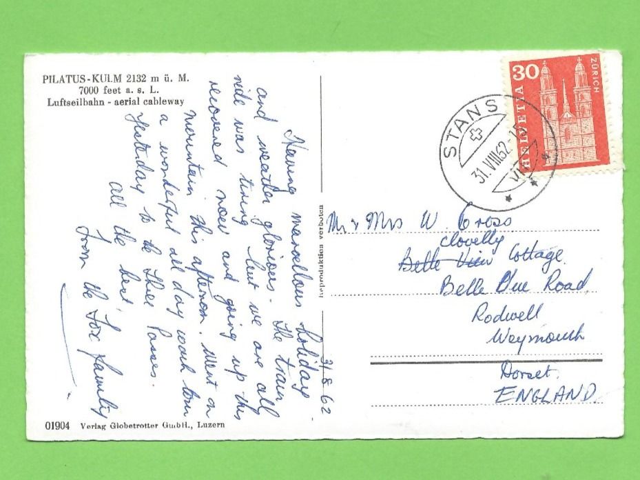Cartoline postali: Pilatus Kulm, Luftseilbahn – Usato da Zürich venduto da t24_de 1