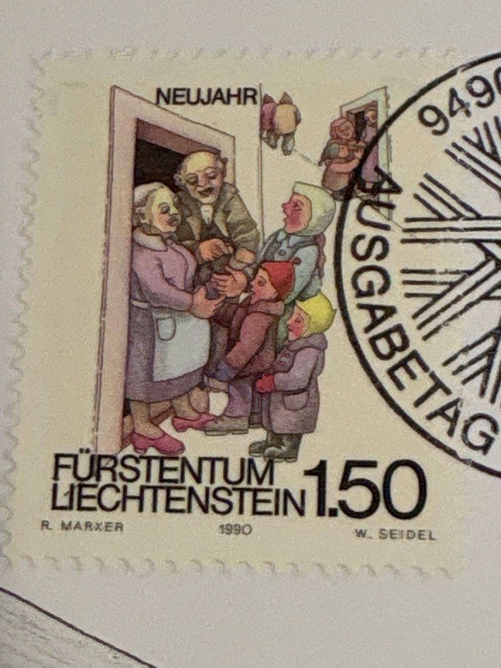 Tutti i francobolli: Liechtenstein Maximum Karten, Winterbräuche IV, 1990 48 – Usato da Ibach venduto da lisch3 2