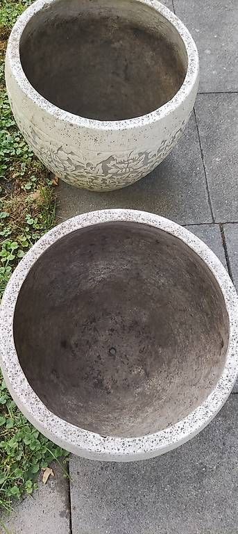 Vasi per fiori: 3 x Steingut Töpfe Weiss Grau – Usato da BASEL venduto da E-Bro.Electro 1